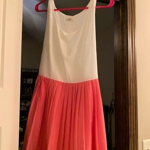 Coral and white dress